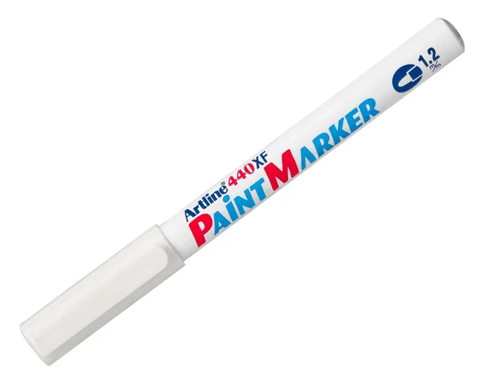Artline EK-440 XF Rotulador Marcador Permanente Blanco Punta Redonda 1.2 mm para Metal, Caucho y Plástico