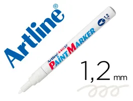 Artline EK-440 XF Rotulador Marcador Permanente Blanco Punta Redonda 1.2 mm para Metal, Caucho y Plástico