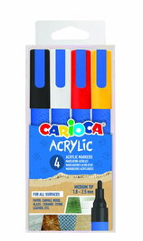 Rotulador Acrilico Carioca Paint Marker Punta Media Caja De 4