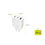 Mobile Origin MO13 Cargador GaN 40W Blanco 1x USB-A + 2x USB-C