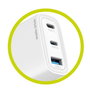 Mobile Origin MO13 Cargador GaN 40W Blanco 1x USB-A + 2x USB-C
