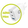 Mobile Origin MO13 Cargador GaN 40W Blanco 1x USB-A + 2x USB-C