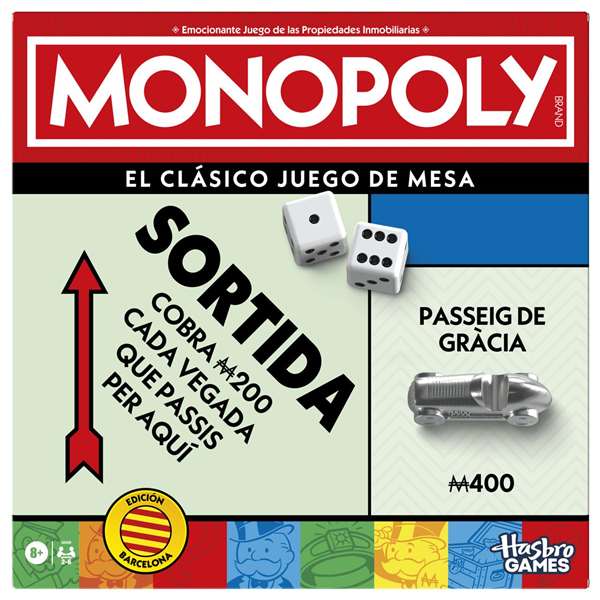 Monopoly Juego de Mesa Clásico Refresh Barcelona G0009B Hasbro Español +8 Años Monopoly Juego de Mesa Clásico Refresh Barcelona G0009B Hasbro Español +8 Años