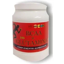 ALFA HERBAL Bcaa+Glutamina 500Gr - Suplemento para Masa Muscular, Recuperación y Energía, Sabor Cereza