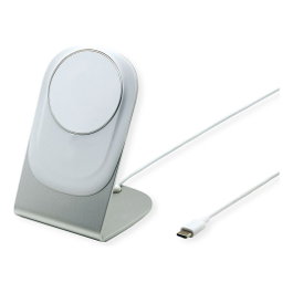 ROLINE Cargador de Inducción Magnética con Soporte 15W, Plata y Blanco