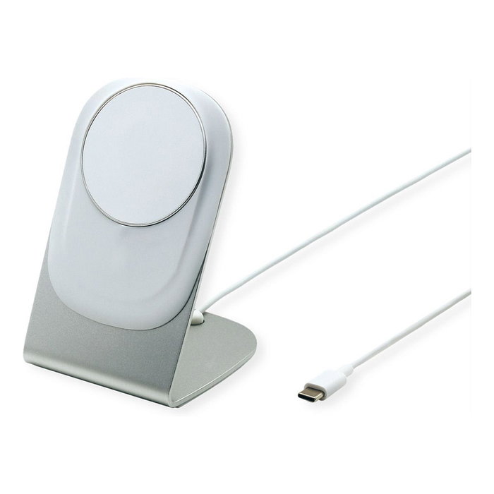 ROLINE Cargador de Inducción Magnética con Soporte 15W, Plata y Blanco ROLINE Cargador de Inducción Magnética con Soporte 15W, Plata y Blanco