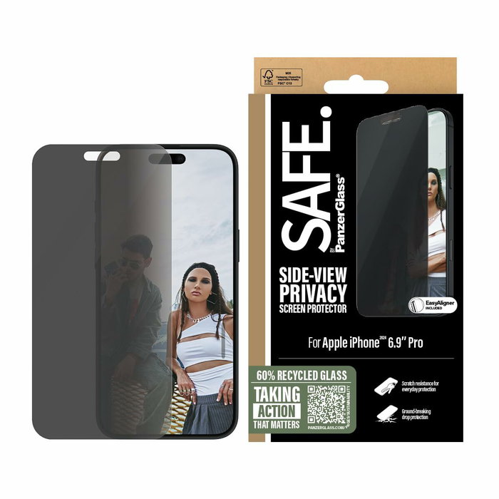 PanzerGlass SAFE. 2-Way Privacy Screen Protector iPhone 16 Pro Max Ultra-Wide Fit PanzerGlass SAFE. 2-Way Privacy Screen Protector iPhone 16 Pro Max Ultra-Wide Fit