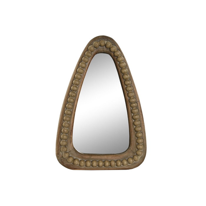 DKD Home Decor Espejo de Madera con Detalles de Bolas Marrón