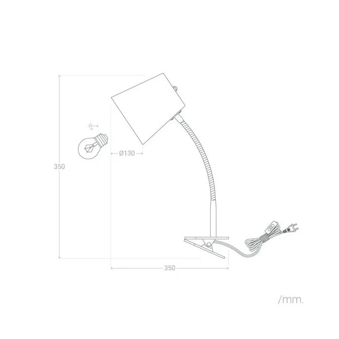 Centurion Lámpara Flexo Escritorio Metal con Pinza SKD-T1006