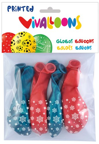Globo Vivalloons Copos 5 Caras Rojo/Verde Bolsa De 8 Globo Vivalloons Copos 5 Caras Rojo/Verde Bolsa De 8