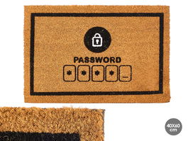 Giftdecor Felpudo 40x60 cm Fibra de Coco y PVC Marrón y Negro (Set de 10)