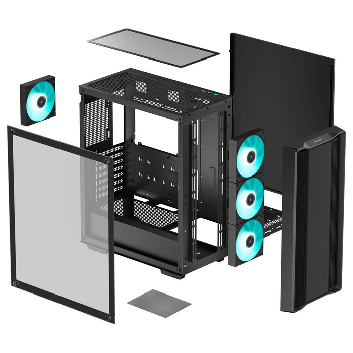 DeepCool CC560 V2 Caja de ordenador Midi Tower Negro DeepCool CC560 V2 Caja de ordenador Midi Tower Negro