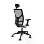 PIQUERAS Y CRESPO Silla de oficina Motilla con mecanismo Sincro, Blanco y Gris