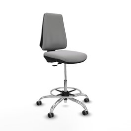 PIQUERAS Y CRESPO Taburete Elche CP Bali gris claro con base cromada