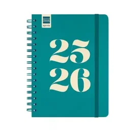 Finocam 537050426 Agenda Escolar 2025-2026 Curso Cosmo Semana Vista Horizontal Aqua+ 155x212 mm