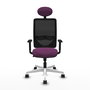 PIQUERAS Y CRESPO Silla de oficina Zulema con mecanismo Sincro Morado y Negro