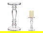 Giftdecor Candelabro Cristal Anillo Transparente 28 cm Alto x 13 cm Ancho (Set de 6)