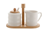 DKD Home Decor Set de 2 Azucareros Pengjia Bambu 2025 Blanco y Natural