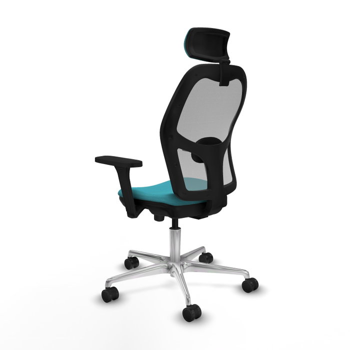 PIQUERAS Y CRESPO Silla de oficina Jorquera con mecanismo Sincro/Traslack, Turquesa y Gris