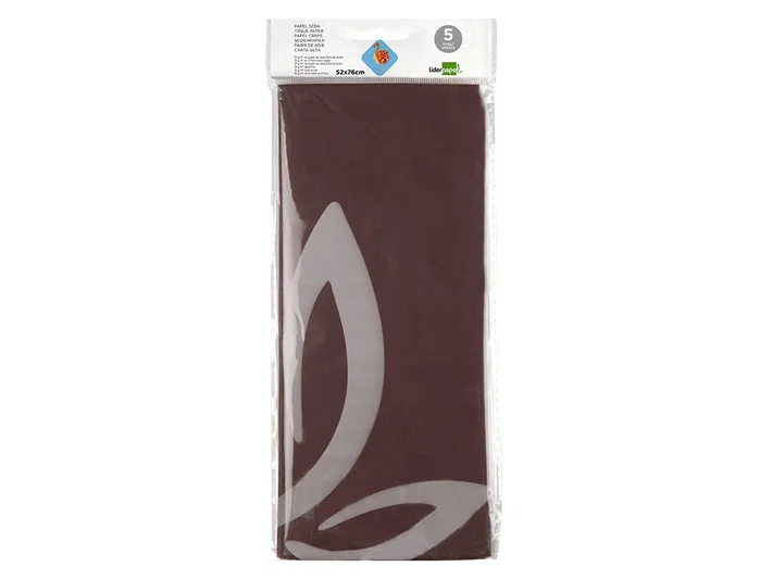 Liderpapel Papel seda 52x76cm 18g/m², bolsa de 5 hojas, marron