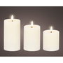 Lumineo Set de 3 Velas de Cera LED Blancas con Luz Cálida