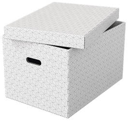 Esselte Pack de 3 Cajas de Almacenamiento Blancas 510x355x305mm