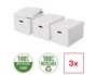 Esselte Caja de almacenamiento grande 510x355x305 mm pack de 3 unidades color blanco
