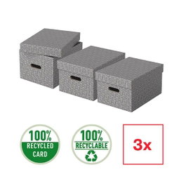 Esselte Pack de 3 Cajas de Almacenamiento Grandes Blanco 510x355x305 mm
