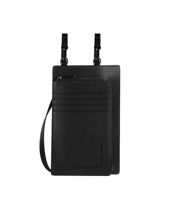 Tasche, Bolso bandolera de cuero, Negro, 11,5 x 19 x 2 cm, Para mujeres Tasche, Bolso bandolera de cuero, Negro, 11,5 x 19 x 2 cm, Para mujeres