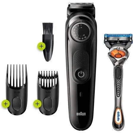 Braun Cortapelos y Recortadora de Barba BT3242 Hombre con 39 Ajustes de Longitud, Uso en Seco y Húmedo + Gillette F5, Precisión y Cuchillas Duraderas, Lavable, 80 min Autonomía