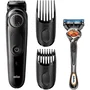 Braun Cortapelos y Recortadora de Barba BT3242 Hombre con 39 Ajustes de Longitud, Uso en Seco y Húmedo + Gillette F5, Precisión y Cuchillas Duraderas, Lavable, 80 min Autonomía