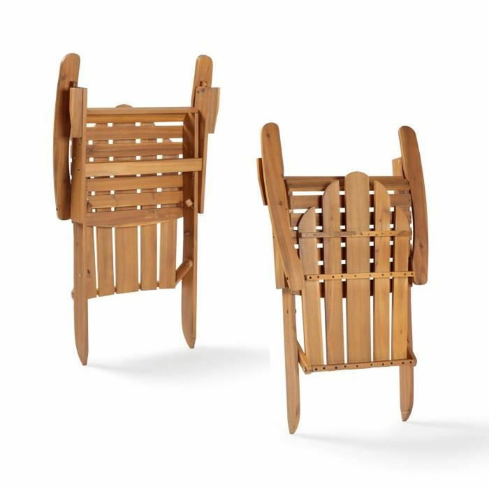 No Name Silla de jardín reclinable de acacia FSC - 72,5 x 89,5 x H.94 cm