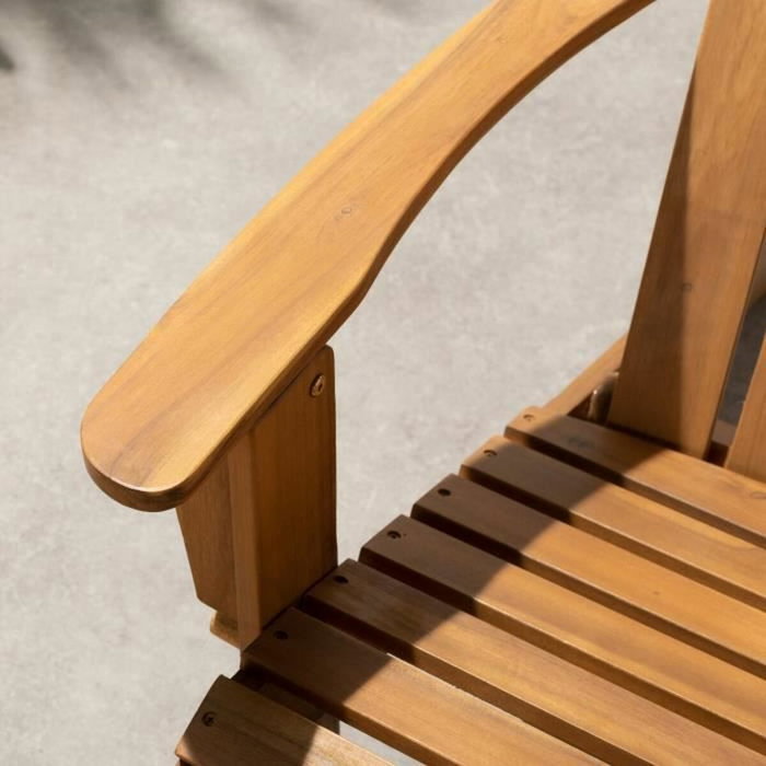 No Name Silla de jardín reclinable de acacia FSC - 72,5 x 89,5 x H.94 cm