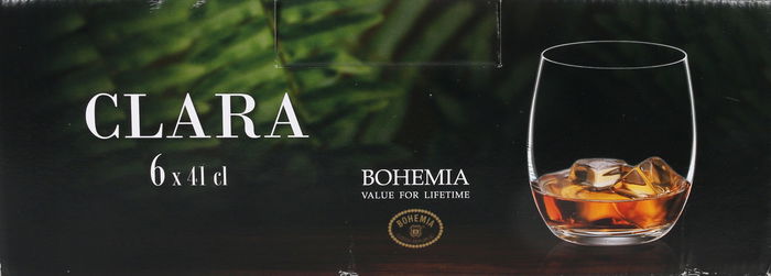 Bohemia Set 6 Vasos Cristal "Clara" 410 cc (4 Cajas)