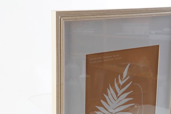 DKD Home Decor Set de 7 Marcos de Fotos Marrón y Natural con Cristal y MDF