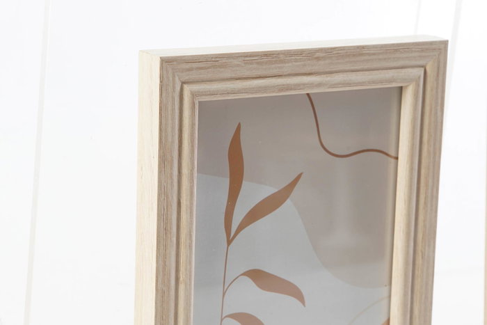 DKD Home Decor Set de 7 Marcos de Fotos Marrón y Natural con Cristal y MDF