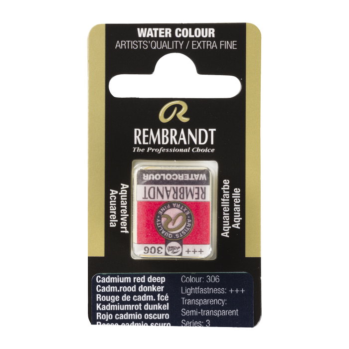 Rembrandt Acuarela Pastilla Rojo Cadmio Oscuro 306 Rembrandt Acuarela Pastilla Rojo Cadmio Oscuro 306