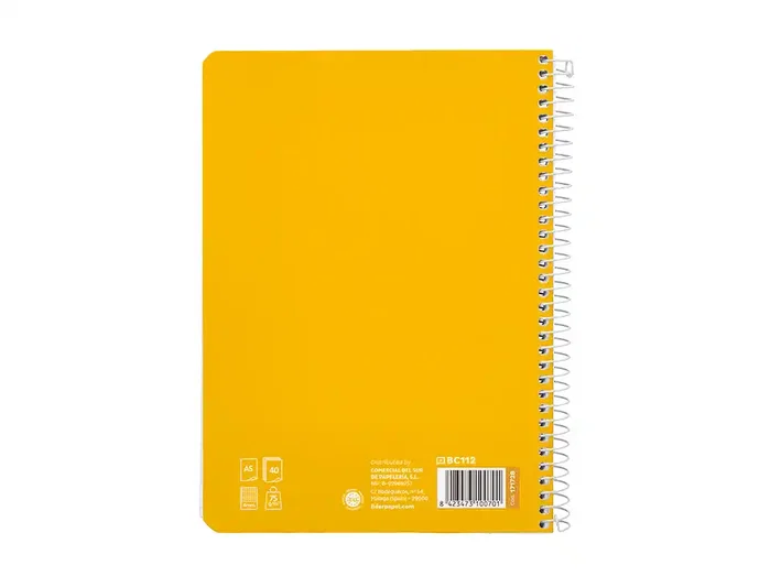 Liderpapel Cuaderno espiral Pautaguía A5 amarillo Liderpapel Cuaderno espiral Pautaguía A5 amarillo