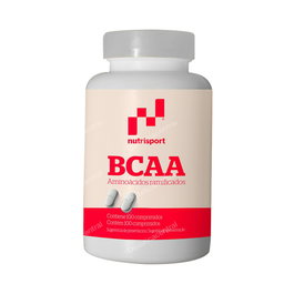 NUTRISPORT Aminoacidos Ramificados 1Gr Bcaa 100Comprimidos con Leucina, Isoleucina y Valina para Síntesis de Proteínas Musculares