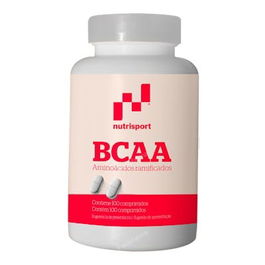 NUTRISPORT Aminoacidos Ramificados 1Gr Bcaa 100Comprimidos con Leucina, Isoleucina y Valina para Síntesis de Proteínas Musculares