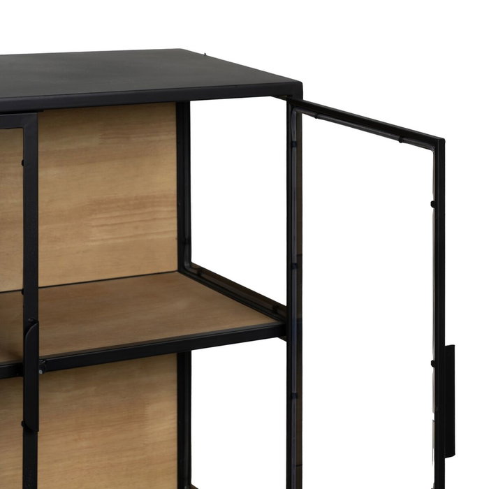 Ixia Vitrina Negro-Natural DM-Metal 150 x 38 x 80 cm