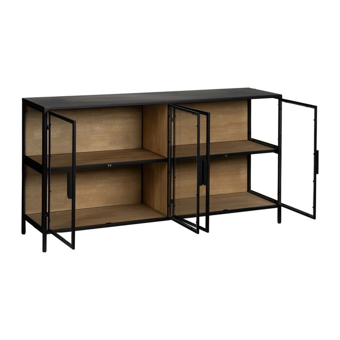 Ixia Vitrina Negro-Natural DM-Metal 150 x 38 x 80 cm