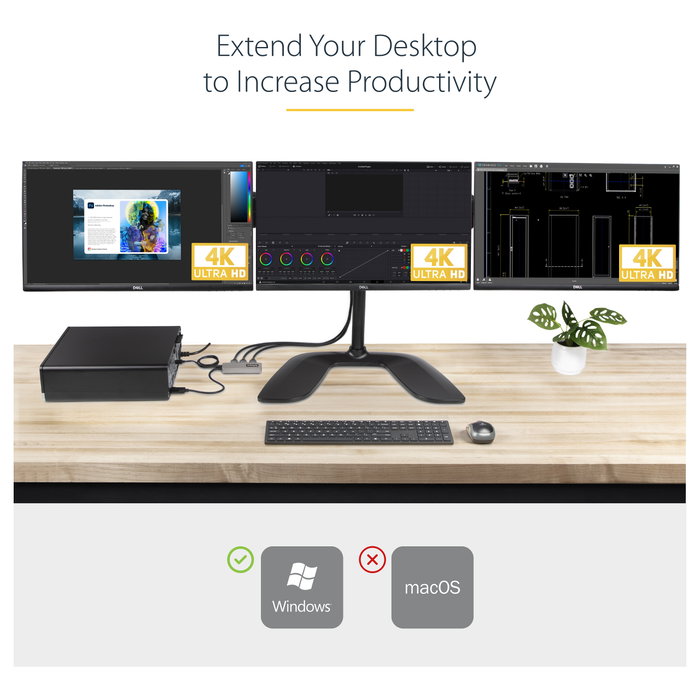 StarTech.com Hub MST 3 Puertos DisplayPort a 3 HDMI 4K60Hz DP 1.4 Multimonitor Alimentado por USB Solo Windows StarTech.com Hub MST 3 Puertos DisplayPort a 3 HDMI 4K60Hz DP 1.4 Multimonitor Alimentado por USB Solo Windows