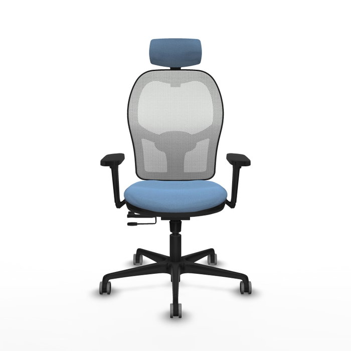 PIQUERAS Y CRESPO Silla de oficina Jorquera con mecanismo Sincro/Traslack Azul cielo y Blanco PIQUERAS Y CRESPO Silla de oficina Jorquera con mecanismo Sincro/Traslack Azul cielo y Blanco