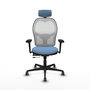 PIQUERAS Y CRESPO Silla de oficina Jorquera con mecanismo Sincro/Traslack Azul cielo y Blanco