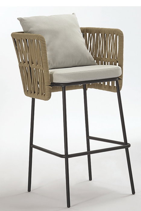 DKD Home Decor Taburete de Acero y Poliéster Gris 59x58x100 cm DKD Home Decor Taburete de Acero y Poliéster Gris 59x58x100 cm