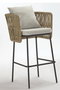 DKD Home Decor Taburete de Acero y Poliéster Gris 59x58x100 cm