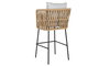 DKD Home Decor Taburete de Acero y Poliéster Gris 59x58x100 cm