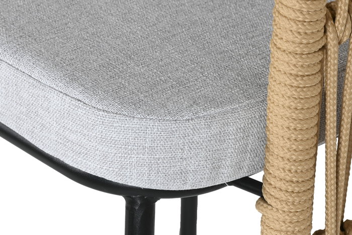 DKD Home Decor Taburete de Acero y Poliéster Gris 59x58x100 cm DKD Home Decor Taburete de Acero y Poliéster Gris 59x58x100 cm