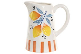 DKD Home Decor Jarra de Dolomita Limón con Relieve 750 ml